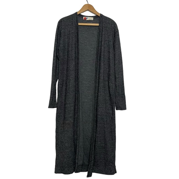 FP Beach by Free People Bicostal Duster Cardigan Long Line Charcoal Grey Small - Picture 6 of 14
